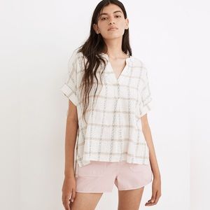 Lakeline Popover Shirt in Windowpane Jacquard size small